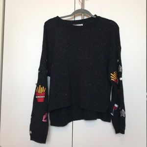 Wild fox Oversized Sweater with Patches